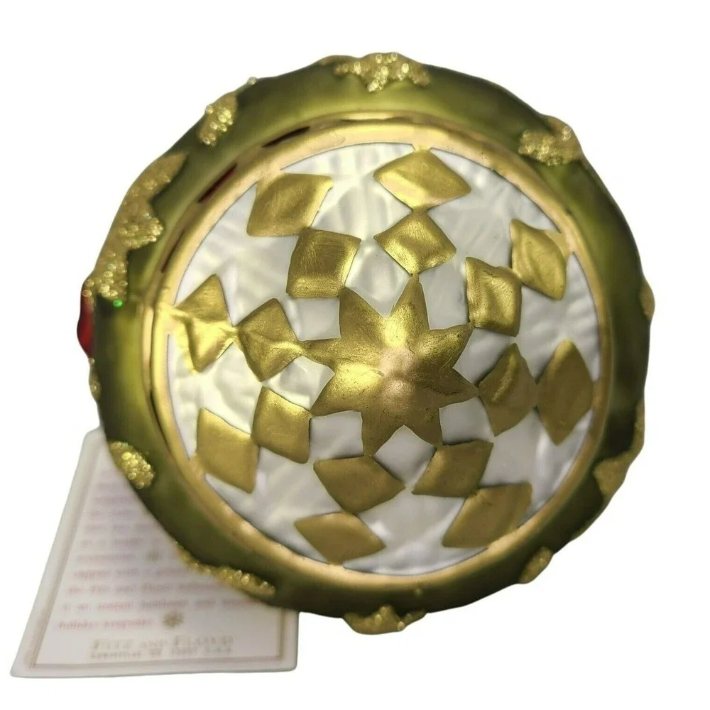 Fitz and Floyd Classics Collection Glass Josn Ball Christmas Ornament Vintage